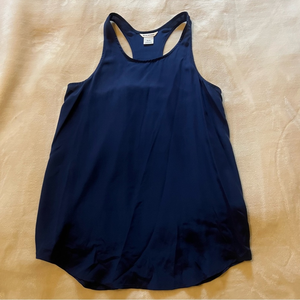 Club Monaco Deep Blue Navy 100% Silk Tank Top - XS